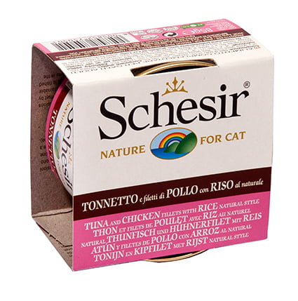 Schesir Cat Nat. Brine Rice Tuna & Chicken 85gr.